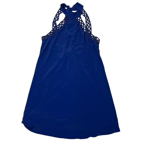 Lulus Halter Mini Dress Navy Open Back Holiday Party Cocktail - Picture 9 of 9